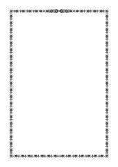 Ornate rectangular black frame, A4 page proportions.