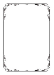 Ornate rectangular black frame, A4 page proportions.