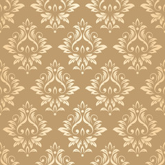 Luxury golden damask wallpaper