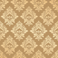 Abstract vintage seamless damask pattern