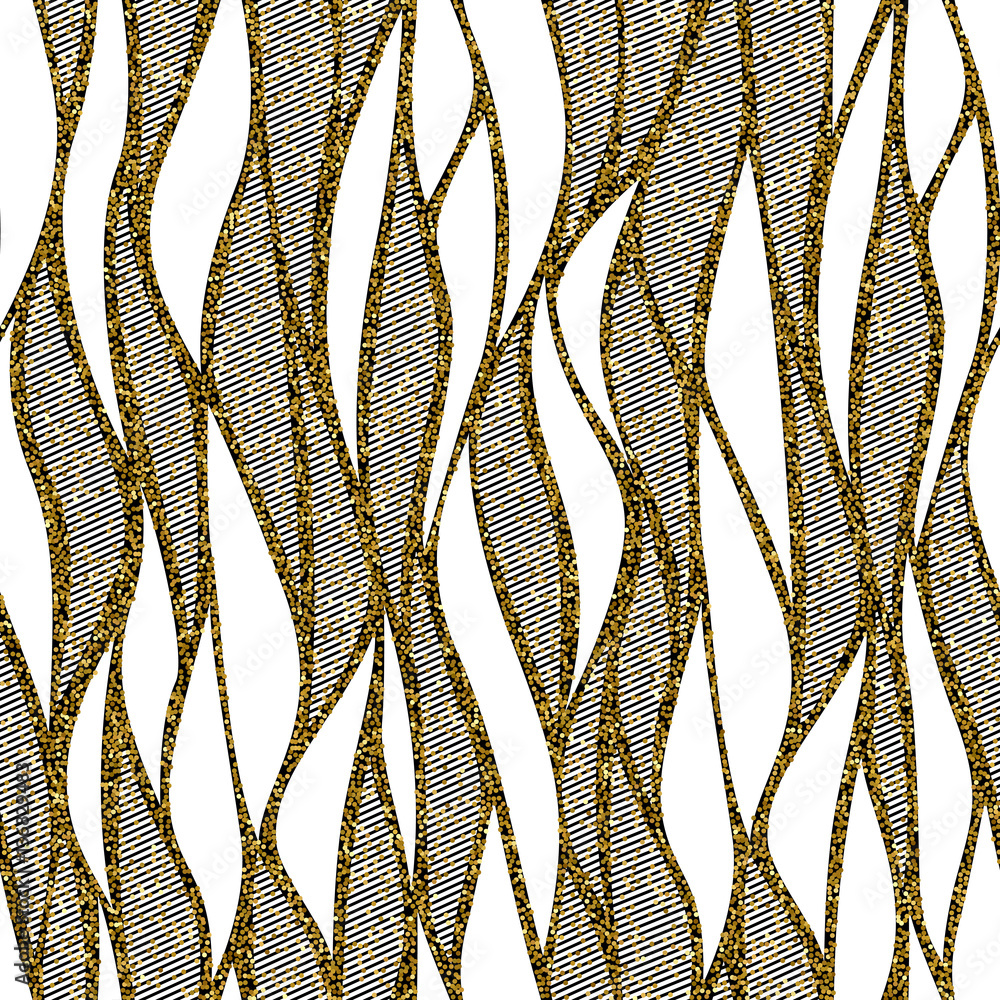 Poster Seamless vector wave pattern for textile and decoration.