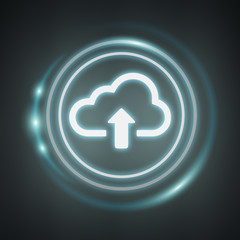 Blue and white digital cloud 3D rendering