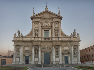 Obraz premium Ancient cathedral of S. Maria in Porto in Ravenna - renaissance catholic church in Emilia Romagna, it has been rebuilding after second world war