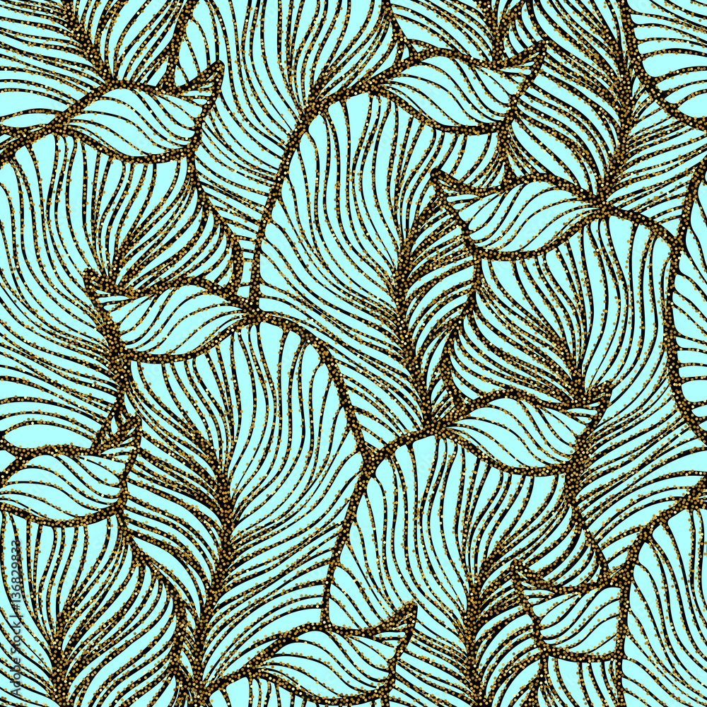 Poster Abstract vintage seamless damask pattern