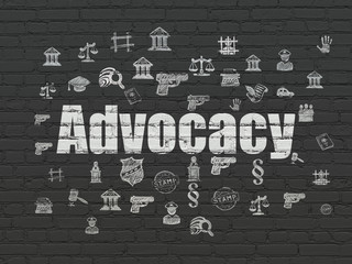 Law concept: Advocacy on wall background