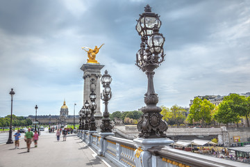 Fototapeta na wymiar Alexander III bridge in Paris, France