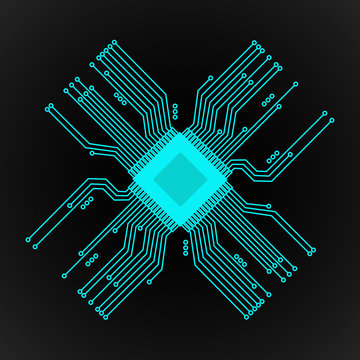 cpu abstract technology. Vector illustration.