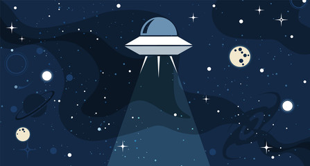 Vector flat cosmos design background © Premium_art