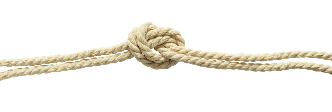 Beige cotton rope knot