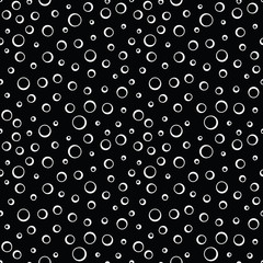abstract geometric black and white vector bubbles pattern