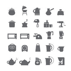 Icons with kitchen appliances.