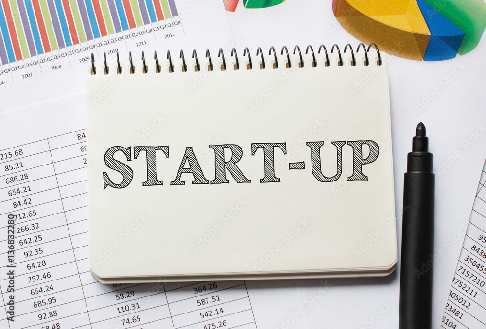 Poster notebook with toolls and notes about start up