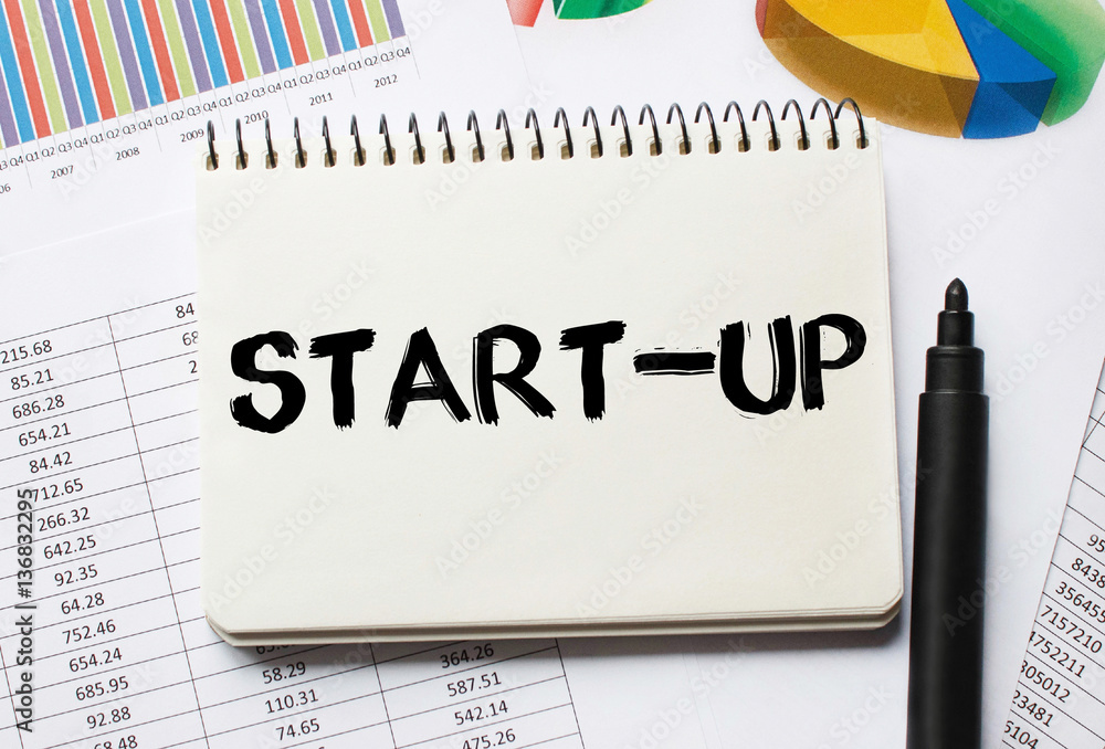 Poster notebook with toolls and notes about start up