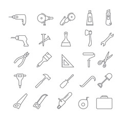 Set of icons with tools.