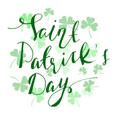 vector hand lettering saint patrick's day