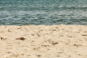 Symetrical photo of sand and water