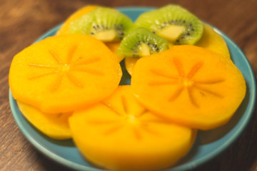 Persimmon on a platter