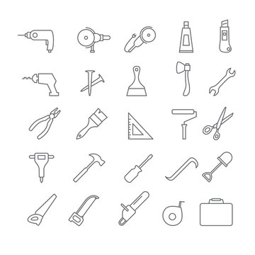 Set of icons with tools.