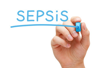 Sepsis Handwritten With Blue Marker