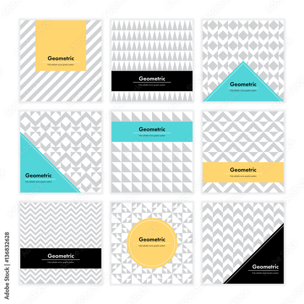 Poster geometric texture set 006