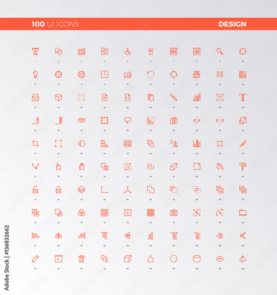 Poster ui ux design elements icons
