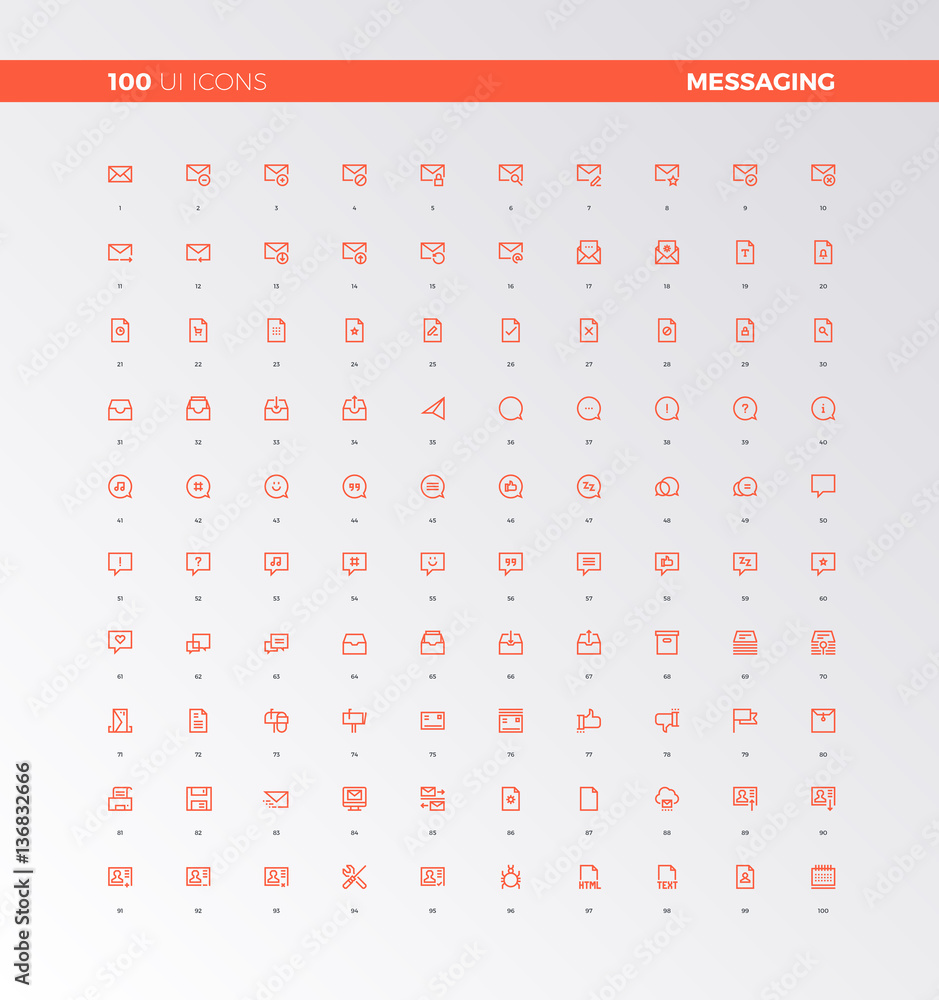 Poster ui ux messaging tools icons