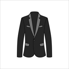 Men blazer or jacket or suit simple flat icon on background