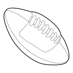 Rugby ball icon, outline style