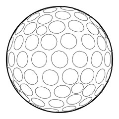 Golfing ball icon, outline style