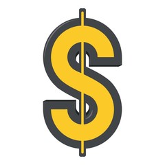 Dollar icon, cartoon style