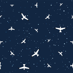 Vector flat sea design seamless pattern