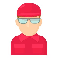 Worker icon, cartoon style