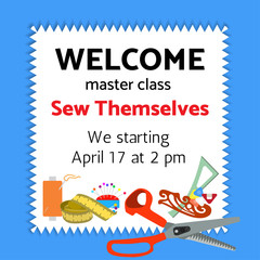 Collection of Sewing Items with Clothes Sihiouette