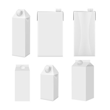Milk and juice white boxes