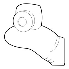 Mini camera icon, outline style