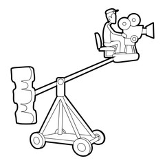 Difficult filming icon, outline style