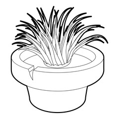 Home plant icon, outline style