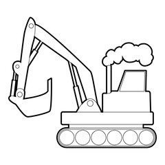 Excavator icon, outline style