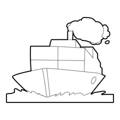 Ship icon, outline style