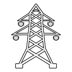 Electric pole icon, outline style