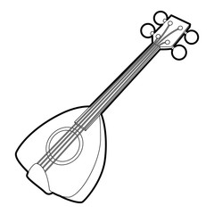 Arabic guitar icon, outline style