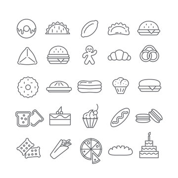 Icons pastry dishes.