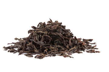 Black tea isolated on white
