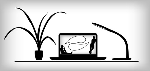 Working place a conversation between two people