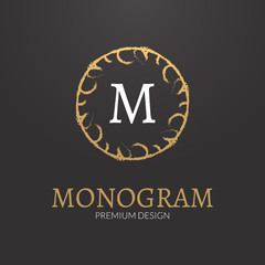 Vector Stylish elegant monogram design logo template.