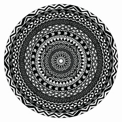 Vector tribal folk aztec geometric pattern in circle