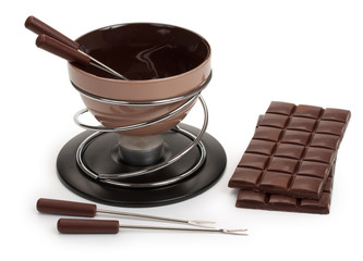 Brown fondue, for the preparation of chocolate fondue with dark