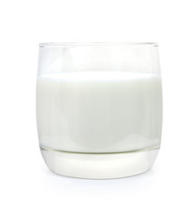 Glass of milk isolated on white.