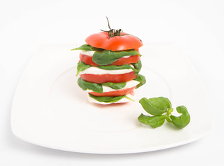 Caprese salad - tomato with mozzarella and basil