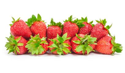 Fresh, juicy, ripe strawberry isolated on a white background